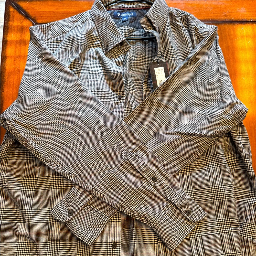 Cremieux - NEW Men’s XL Gray Plaid Button-down
